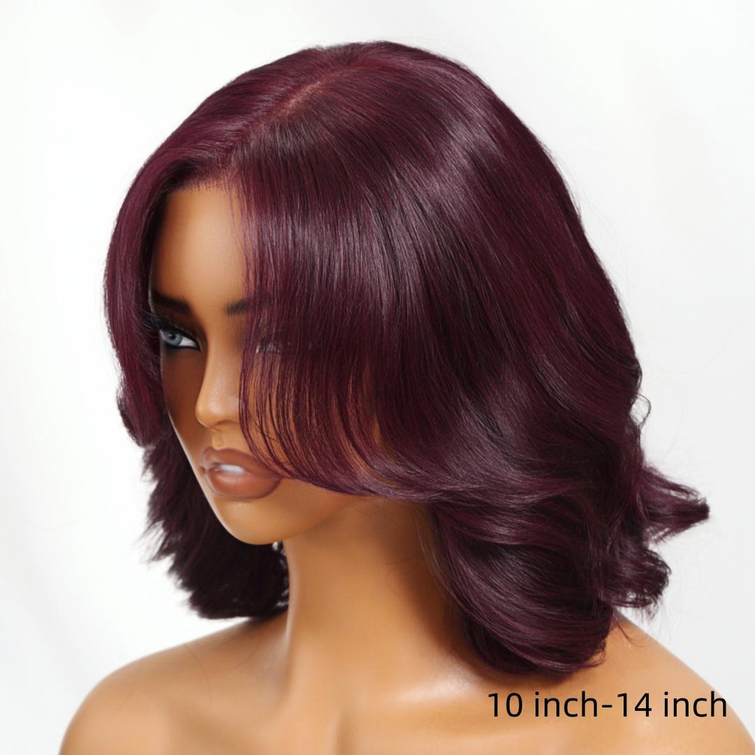 UNice Glueless Black Cherry Body Wave Bob Wigs with Curtain Bangs Pre Cut 7x5 HD Lace Closure Human Hair Wigs Invisible Knots Beginners Friendly TikTokShopHolidayHaul SpringStatements