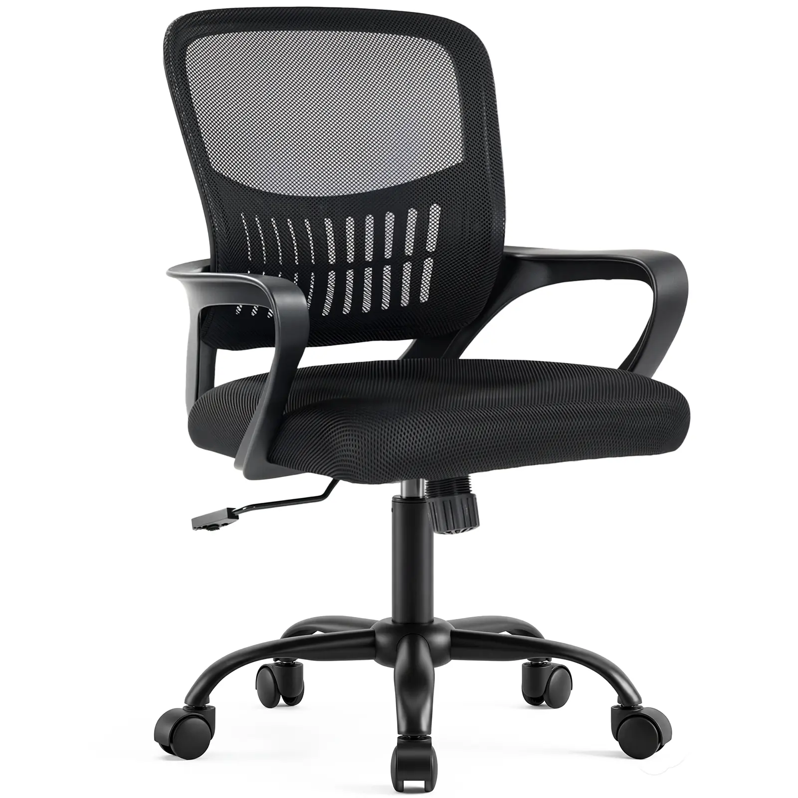 Office Chair, Ergonomic Desk Chairs 330LBS Capacity High Back Mesh Computer Chair with Flip-up Armrests, Comfy Work Chair with Adjustable Lumbar Support, Rolling Chair The flip-up armrest fabric computer desk chair with adjustable rotating