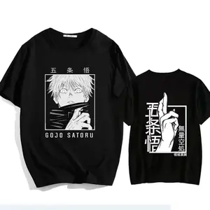 2026 New Japanese Anime Punk Gojo Satoru Printed Loose T Shirt Harajuku Casual Y2k Streetwear Tops Cosplay Graphic Tee Soft Cotton Summer Cool Breathable Festival Clothing Unisex High Quality Gift For Anime Fans