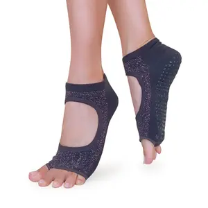 Tucketts Allegro Pilates Socks - Non-Slip Grip, Open Toe, Barre & Yoga - Women's