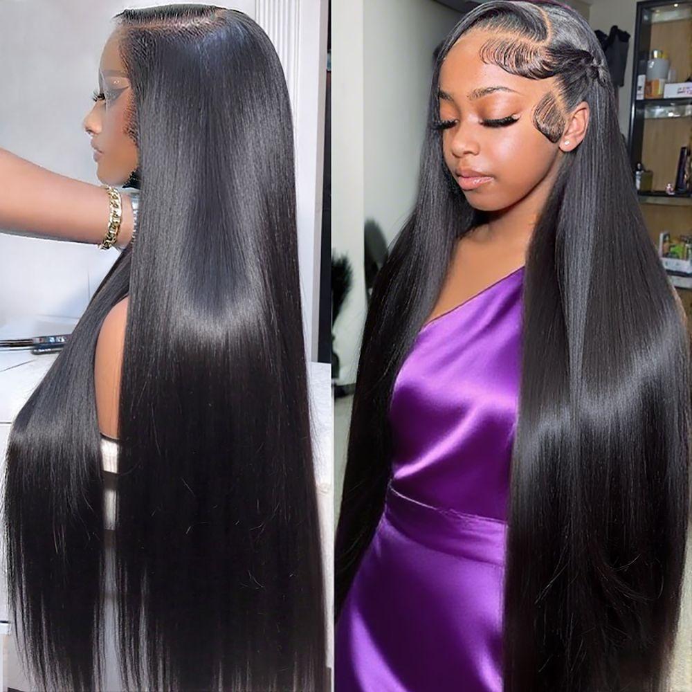 99J Burgundy 13x6 Hd Transparent Lace Frontal Wig Pre plucked Straight /Body Wave Lace Front Wigs Human Hair For Women 180% Density