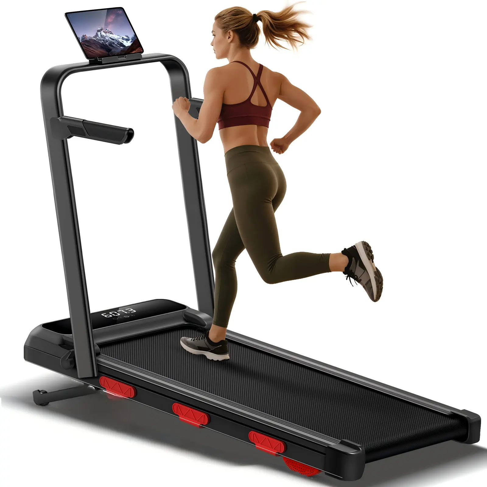 UMAY  Auto Incline Treadmill with 3 LED Display | 3.0HP 300LBS Heavy Duty 10S Foldable Walking Pad | Under Desk Home Office Workout | Compact Gym Machine for Men & Women low-noise motor indoor exercise equipment  tiktokshopbacktoschool