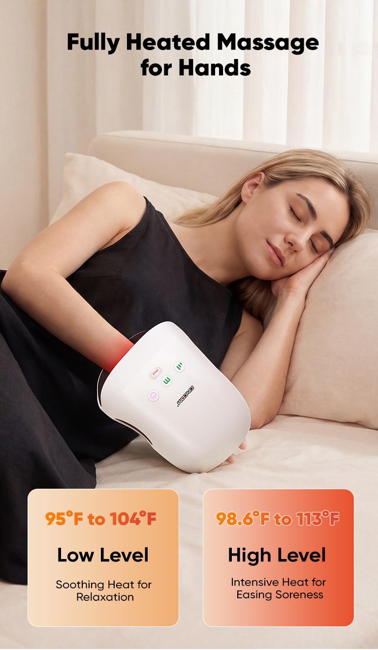 CINCOM Portable Hand Massager, Cordless, Advanced Airwave Technology, Customized Mode & Heating Function, Long-Lasting Battery Life, Auto-Off Feature, Perfect for Daily Relaxation, Comfort, White, Ideal Gift for Christmas & Birthday,dorm essentials,sohoch