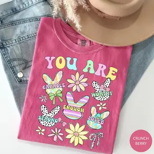 Teacher Easter Shirt, Easter Teacher Comfort Colors Tshirt, Brushstroke Easter Bunny Spring Teach Shirt, Coquette Bow Teaching Bunnies Tee