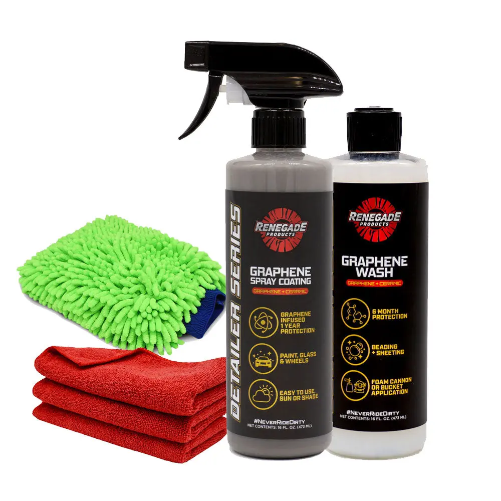 Renegade Products Graphene Wash & Protect Kit | SIO2 Ceramic Car Wash & Spray Coating for Paint, Glass, UV Protection & Gloss Enhancement