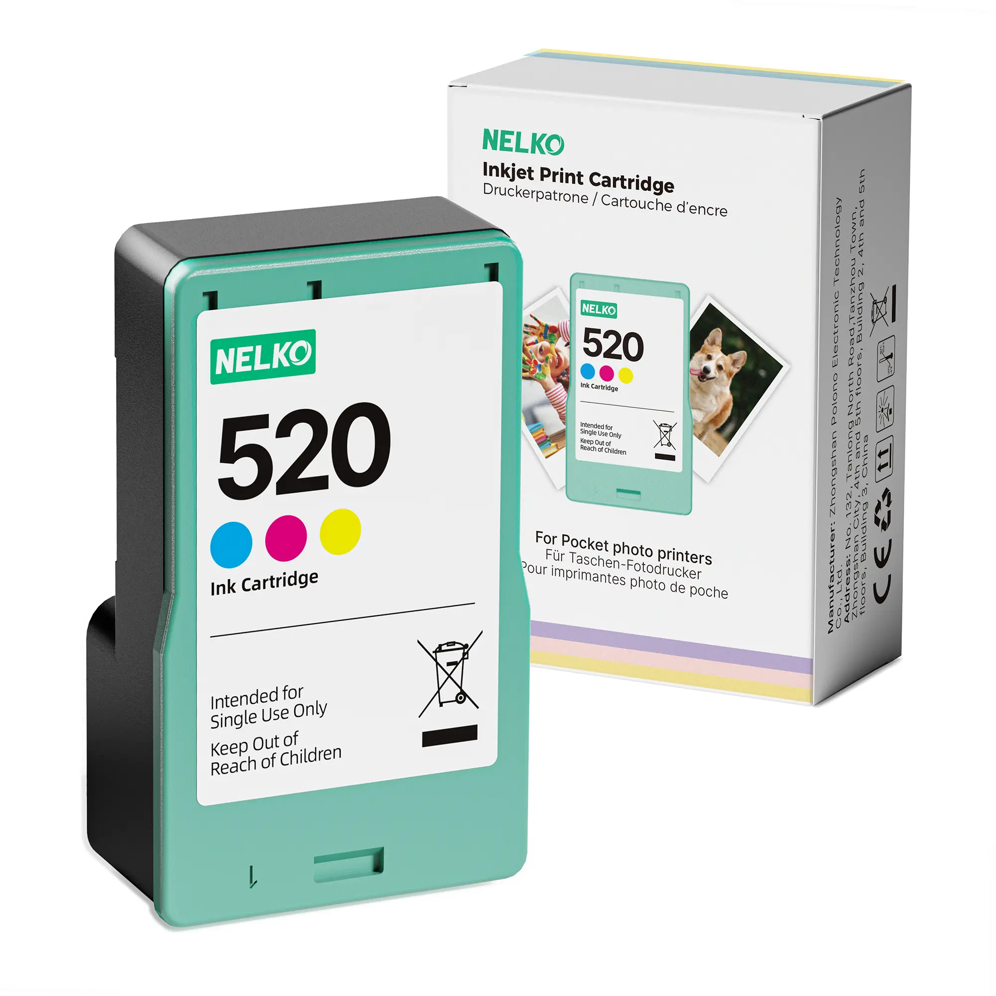 Nelko 520 Replacement Ink Cartridges - 80 Photos/Cartridge, Vibrant Prints, Perfect Fit for PP01/PP03 Instant Smartphone Photo Printer, Versatile Outdoor Printing Solution, Replacement Cartridges,back to school,back to school haul