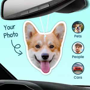 Custom Photo Air Freshener - Custom Cut, Long Lasting Scents, & High-Quality Printing (Boyfriend, Girlfriend, Dog, Cat, Pet, Car, Any Photo) - Perfect Gift!