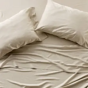 Queen 400 Thread Count Rayon from Bamboo Sheet Set Light Olive Green - Casaluna