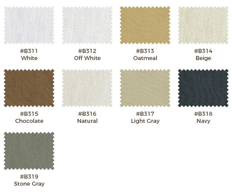 TWOPAGES Patti Belgian Linen Curtain Fabric Swatch Booklet 100% Soft Durable Material 248 gsm Heavyweight Solid Colors for Indoor Outdoor Use