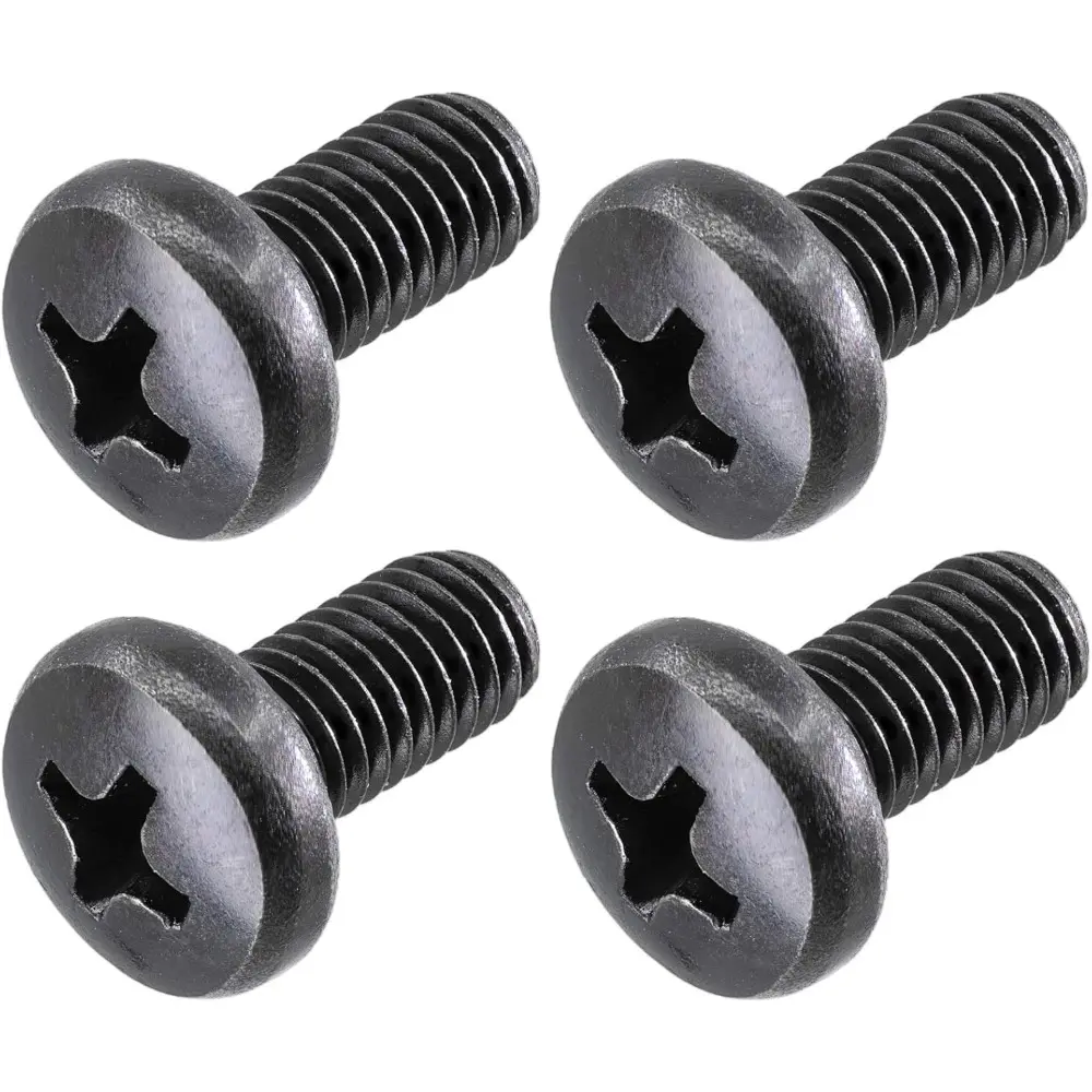 Black Rustproof License Plate Screws for BMW, Tesla - Phillips Pan-Head 18-8 Stainless Steel M5-0.8 x 12mm Metal Bolts (4-Piece Pack) with Black Oxidized Finish, Rustproof Protection, Salt Water Resistance for Car's Rear Metal Plate