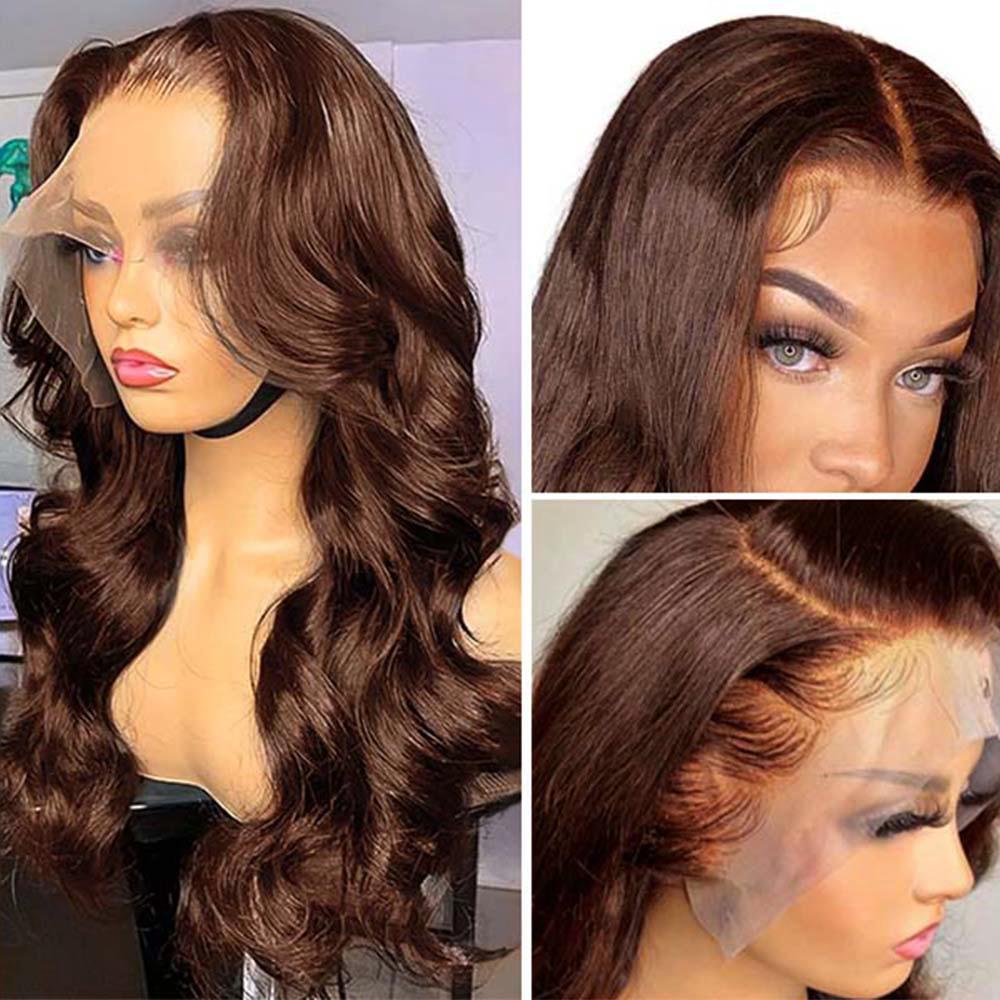 Body Wave Chocolate Brown Lace Front Human Hair Wigs For Women 13x4 13x6 Hd Lace Frontal Wig Brazilian Human Hair Wig Ready To Wear 5x5 Glueless Wavy Brown Closure Hair Wig TikTokShopBlackFriday