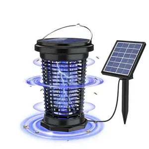 Rechargeable Solar Bug Zapper 5.5W, Electric Mosquito Zapper Fly Trap for Patio Backyard Garden Camping & Indoor Use