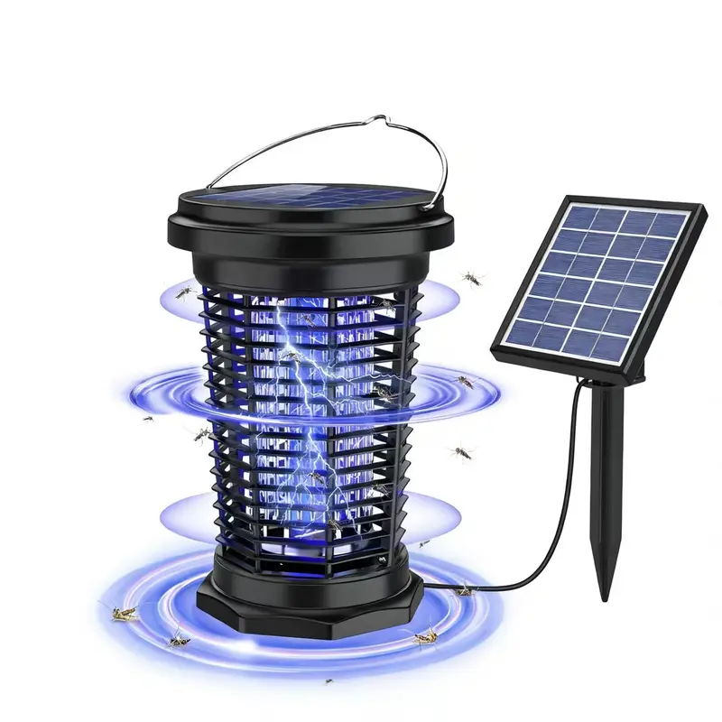 Rechargeable Solar Bug Zapper 5.5W, Electric Mosquito Zapper Fly Trap for Patio Backyard Garden Camping & Indoor Use