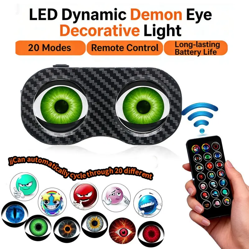 LED Dynamic Devil Eyes Light for Motorcycle/bicycle, 20 Modes Remote Control, Waterproof Decorative Light, Led Headlight, Model Xinghao A1