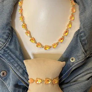 Orange Crush Necklace and Bracelet Jewelry Set Jewel Candy Vibes