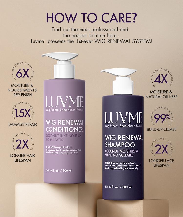 【LIVE ONLY Over$199, Get Free Set】LUVME WIG RENEWAL SYSTEM | Coconut Moisture & Effectively Cleans,Wig Renewal Shampoo & Conditioner Set | Luvme Hair Care Haircare Cleanser Cleansing