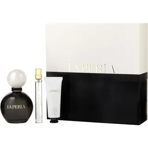 La Perla Signature Set-Eau De Parfum Refillable Spray 3 Oz & Hand Cream 1 Oz & Eau De Parfum Spray 0.33 Oz Mini For Women