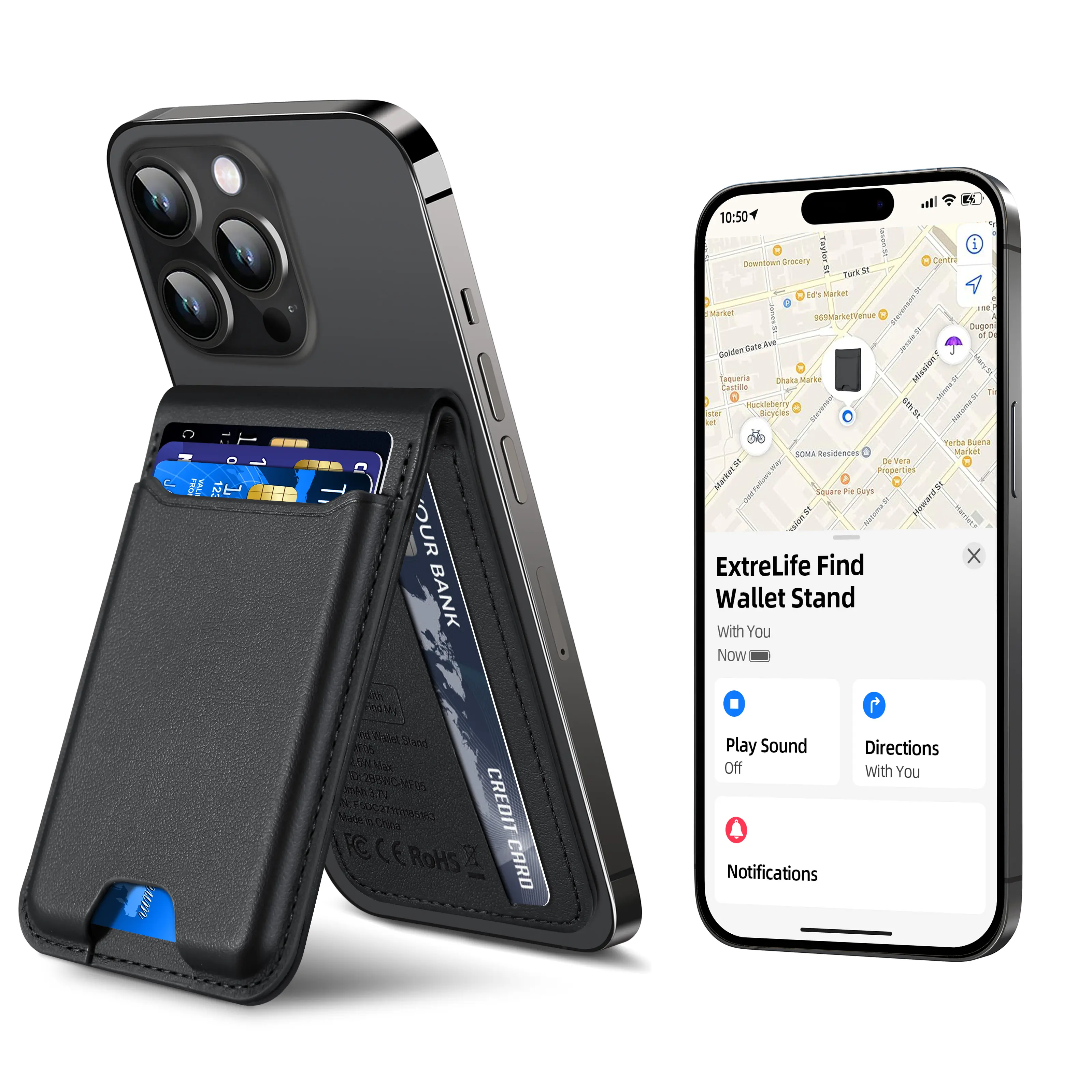 For Magsafe Wallet, Works with Apple FindMy (only IOS), Strongest Magnetic Wallet for Phone 16 15/14/13/12 promax plus Series, for Phone Wallet with Adjustable Stand, Wallet Tracker, 6 Cards Holder, Vegan Leather SummerWins tiktokshopbacktoschool