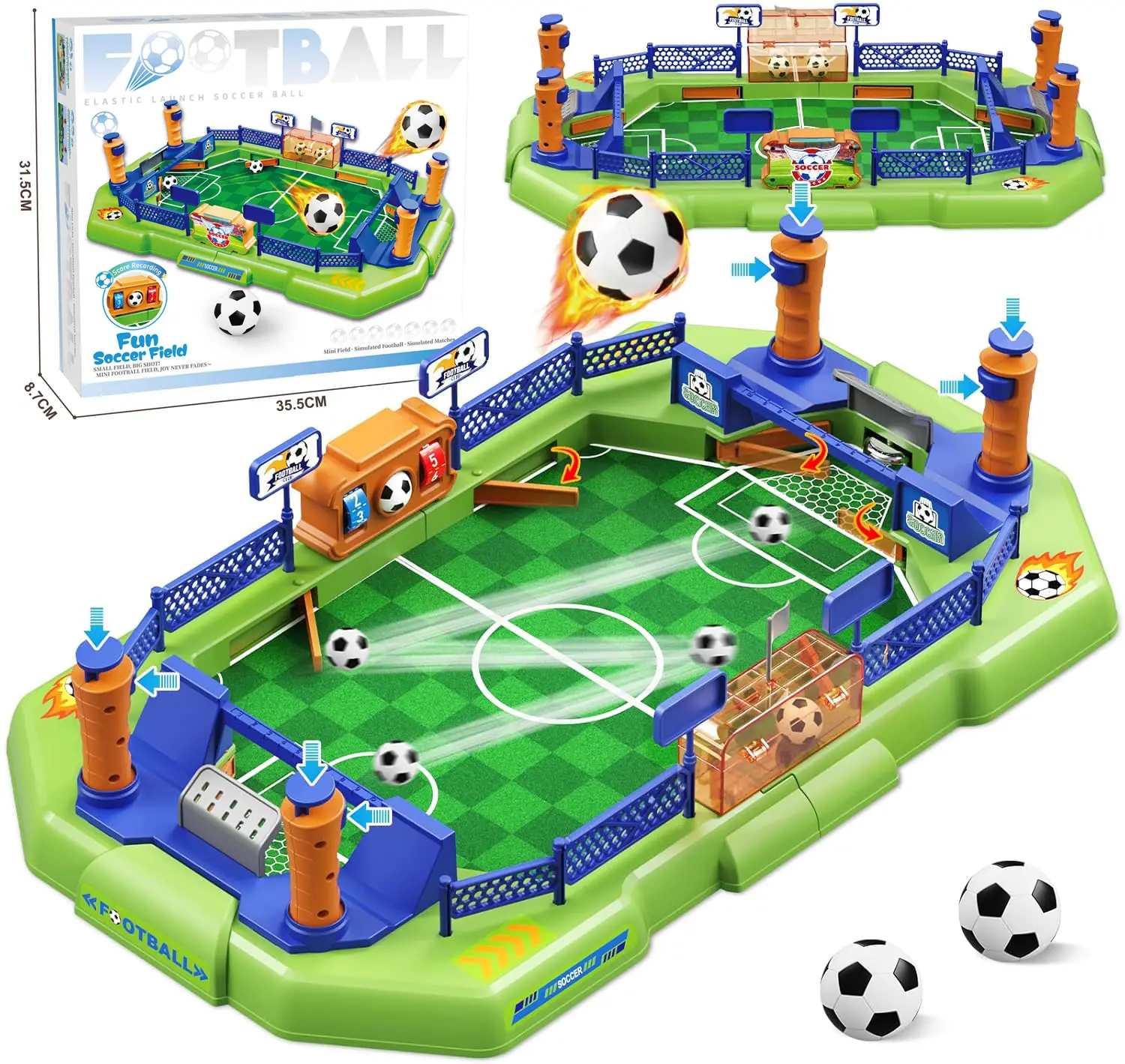 Mini Foosball Table for Kids, Portable Tabletop Soccer Game, Fast Action Football Board Game, Family Game Night Toy, Indoor Party Travel Game, Educational Birthday Gift for Boys Girls Ages 3+