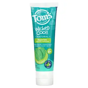 Tom's of Maine Wicked Cool!, Natural Fluoride Anticavity Toothpaste, Ages 8+, Mild Mint , 5.1 oz (144 g)