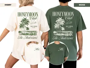Comfort Colors Mr And Mrs Honeymoon Club T-Shirt, Newlywed Wedding Shirt, Just Married Shirt, Wife And Husband Shirt, Matching Couple Shirt, Wedding Shirt, Full Size, Full Color