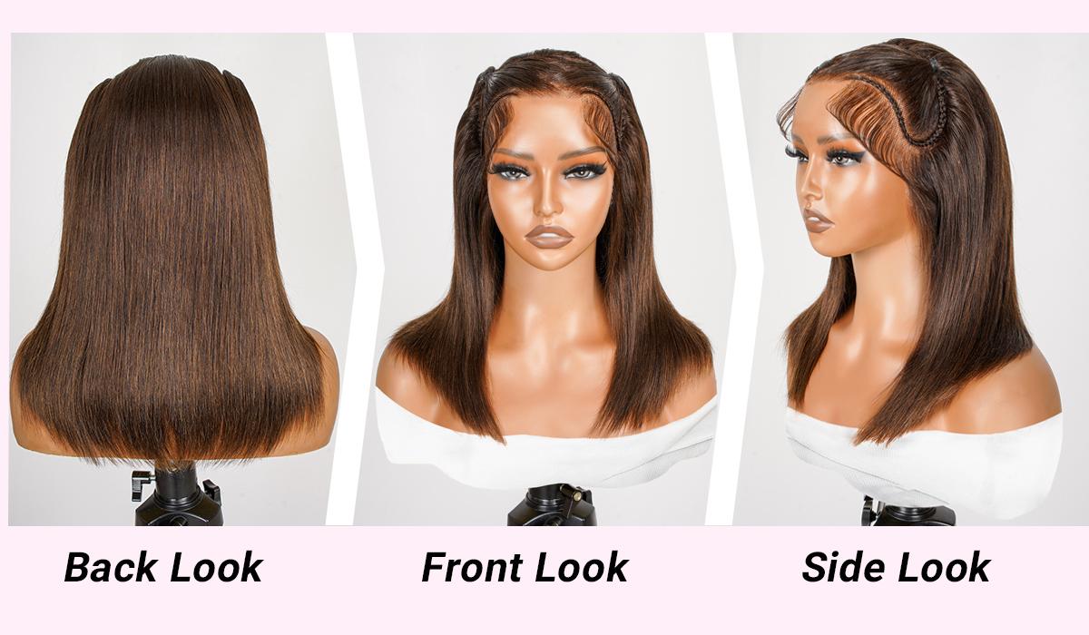 [Spring Must Have] Asteria Hair Pre-Styled Straight 13x4 Glueless Ready to Go Lace Frontal Wig Human Hair Wigs Pre Bleached Beginners Glueless Wig Valentine Musts