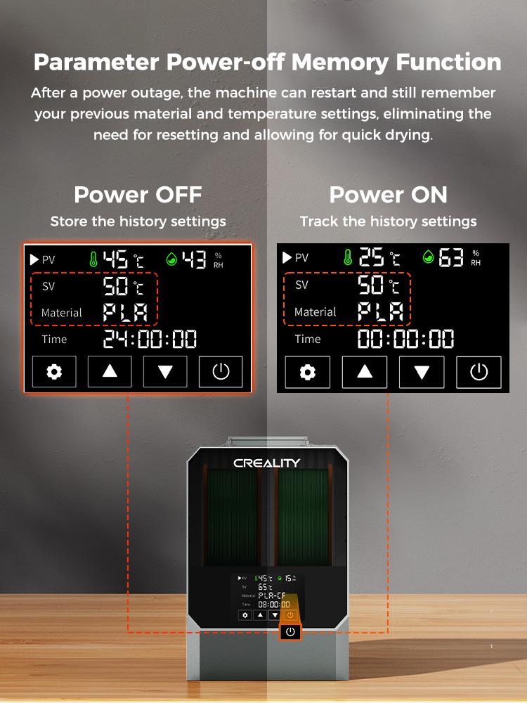 Creality Space Pi Filament Dryer Plus - Dual-Spool Filament Dryer Box for 3D Printing with PTC Heater