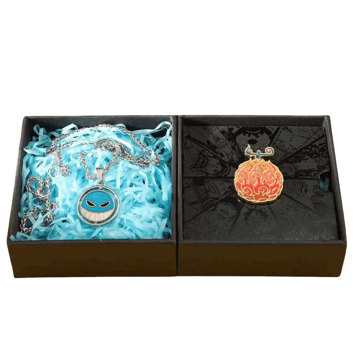 Anime Pirates Rotatable Pendant Necklace & Enamel Brooch Gift Set with Unique Design and Durable Materials