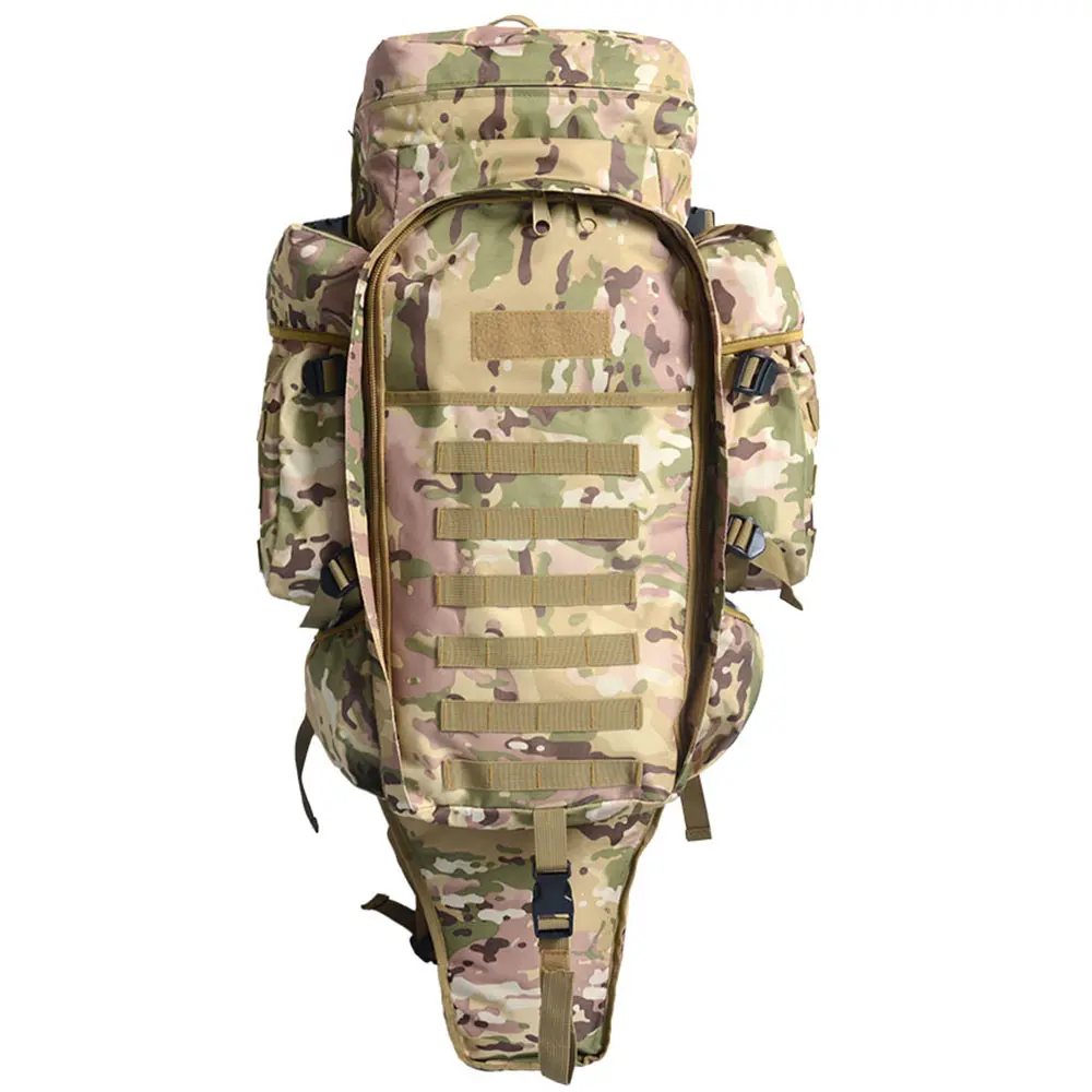 1pc 75L Durable Outdoor Hiking Backpack - Waterproof, Lightweight Tactical Multi-Purpose Rucksack with Multi-Functional Storage, 1 Bag for Cycling, Hand Wash Only (Black/Green)