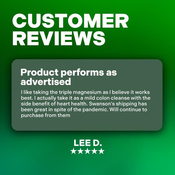 Swanson Triple Magnesium Complex 400 mg 100 Vegan Capsules for Muscle Bone Health & Cardiovascular Support US Made