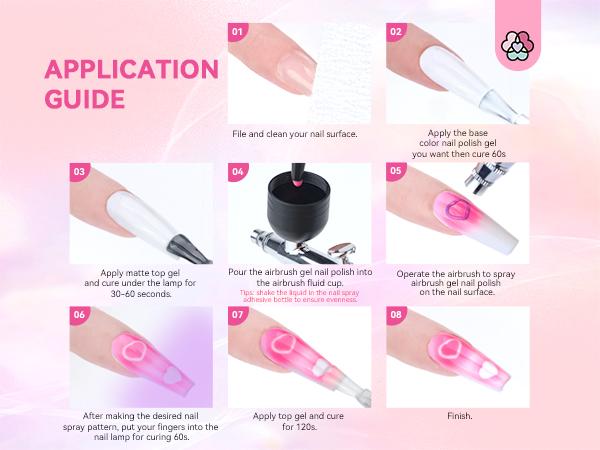 SAVILAND Airbrush Gel Nail Polish: Create Gradient Blush High Color Saturation Patterns Perfect Home Salon Cuticle Care Festival Gift