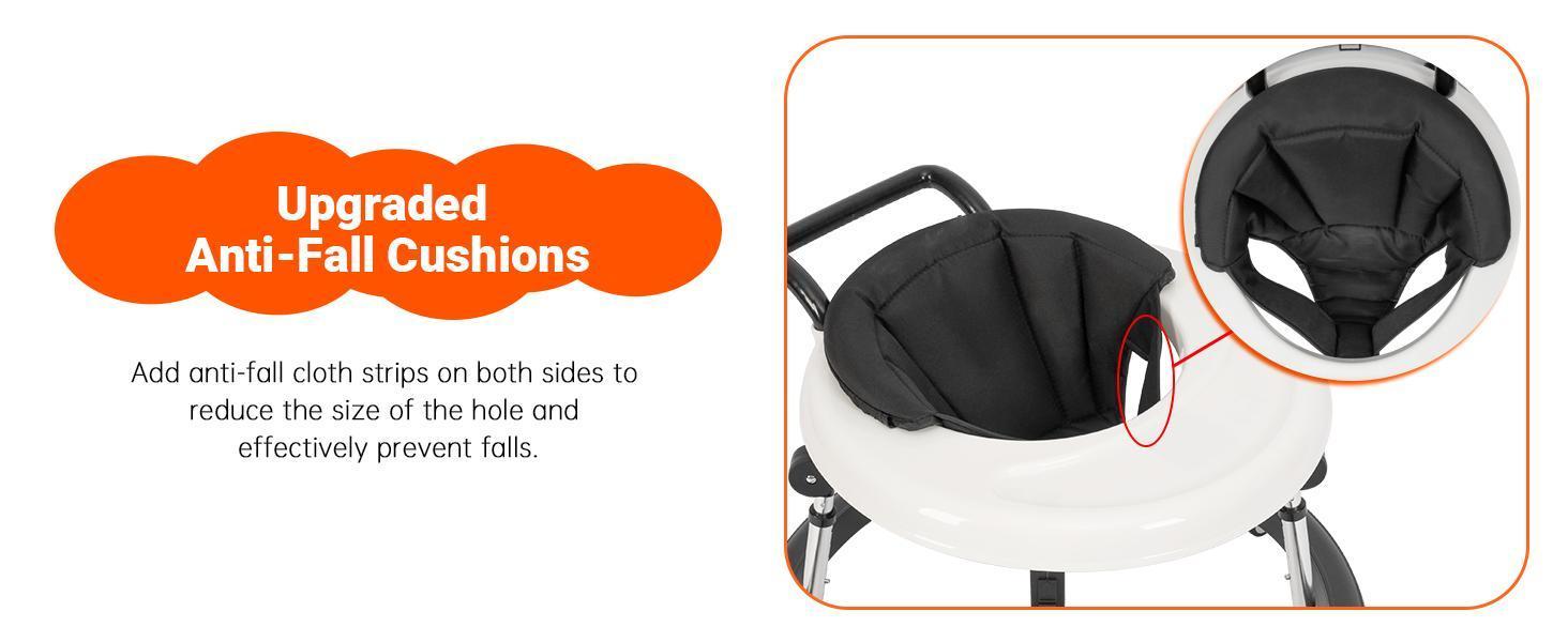 Baby Walker Foldable with 9 Adjustable Heights, Baby Walkers and Activity Center for Boys Girls Babies 7-18 Months, Portable Wheeled Baby Activity Walker