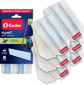 O-Cedar H2pro Mop Pads Pack of 6 Machine Washable Microfiber Replacements
