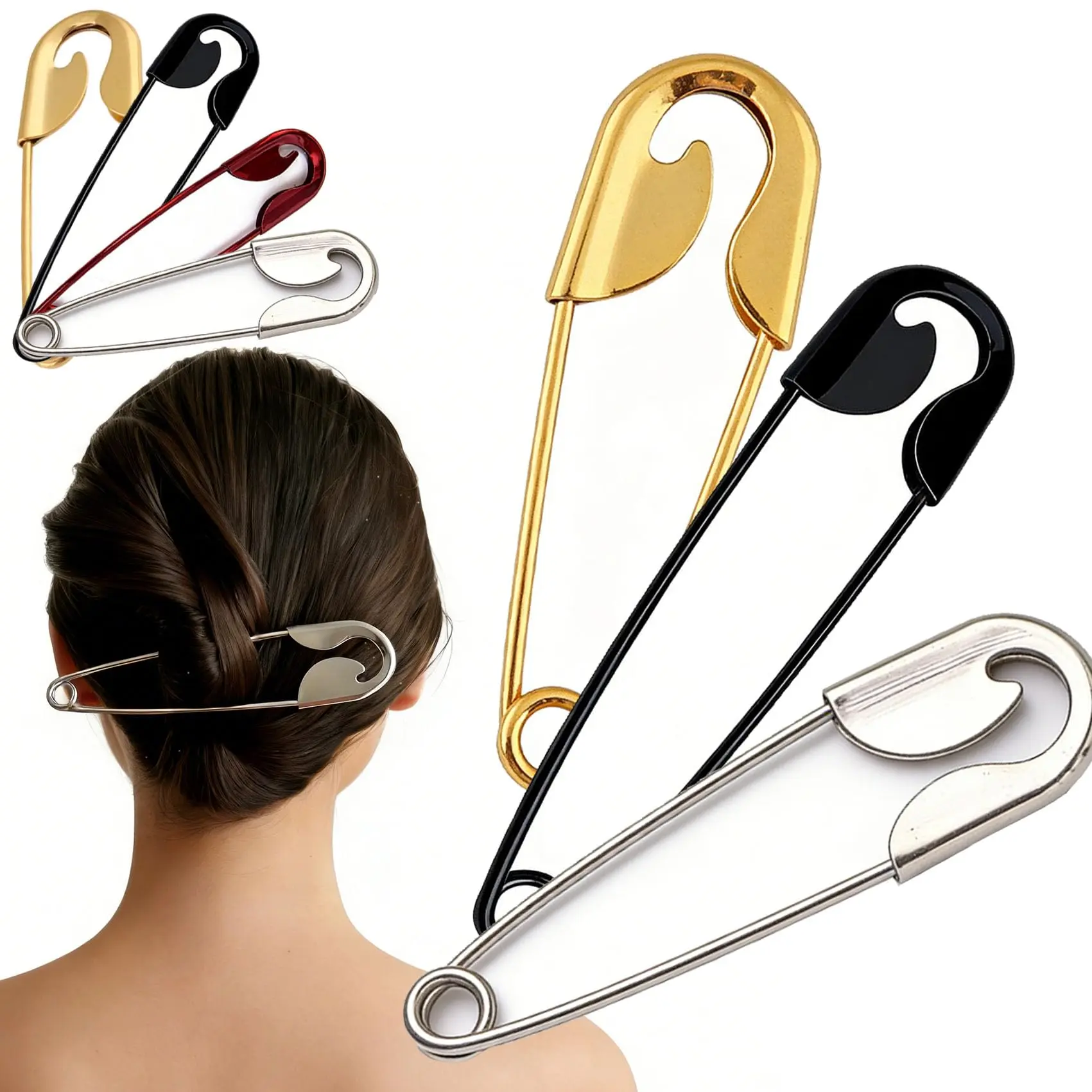BIGWIG Oversized Metal Hairpin - Female Stylish Bun Holder Stick, Everyday Casual Bun & Updo Hair Accessory, Fashion Hair Clip, Hair Accessories summerwins