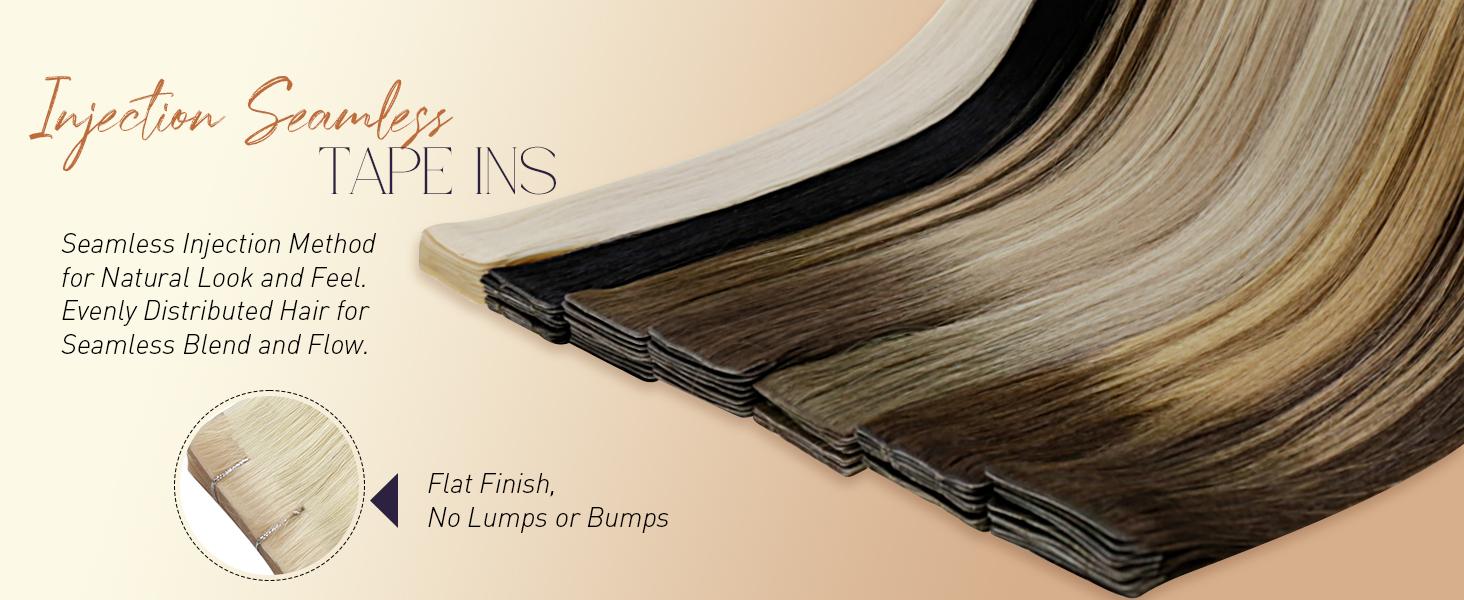 Full Shine Injection Tape in Extensions Real Human Hair 12-24 Inch 20 Pcs 50G Long Straight for Beauty woman