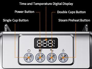 SHARDOR Espresso Machine, 20 bar Expresso Coffee Machines with Milk Frother Steam Wand, Latte & Cappuccino Coffee Maker for Home, 1350W