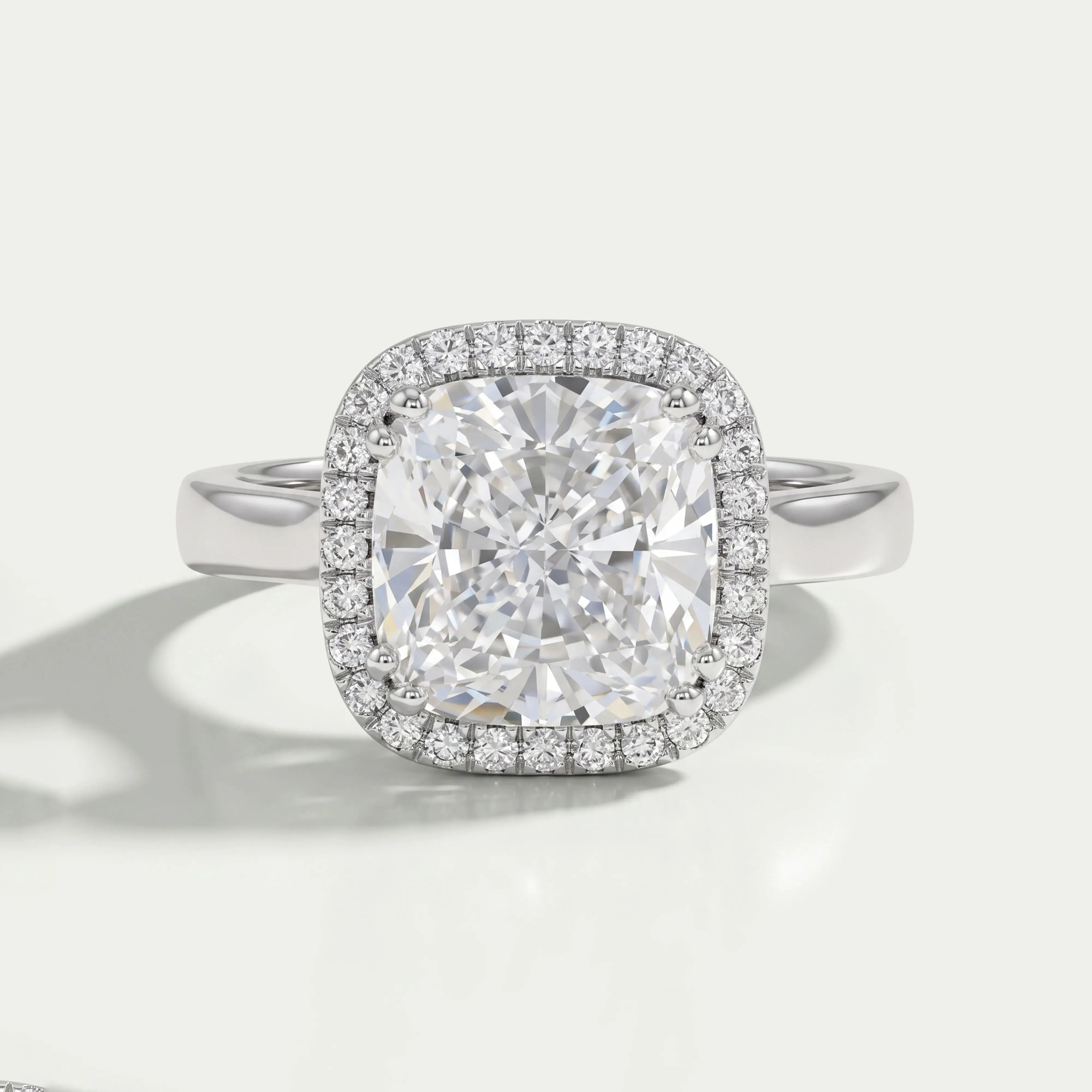 Cushion Lab Grown Diamond Halo Engagement Ring