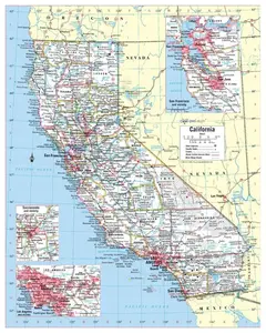 California State Wall Map Large Print Poster - Rolled Unframe