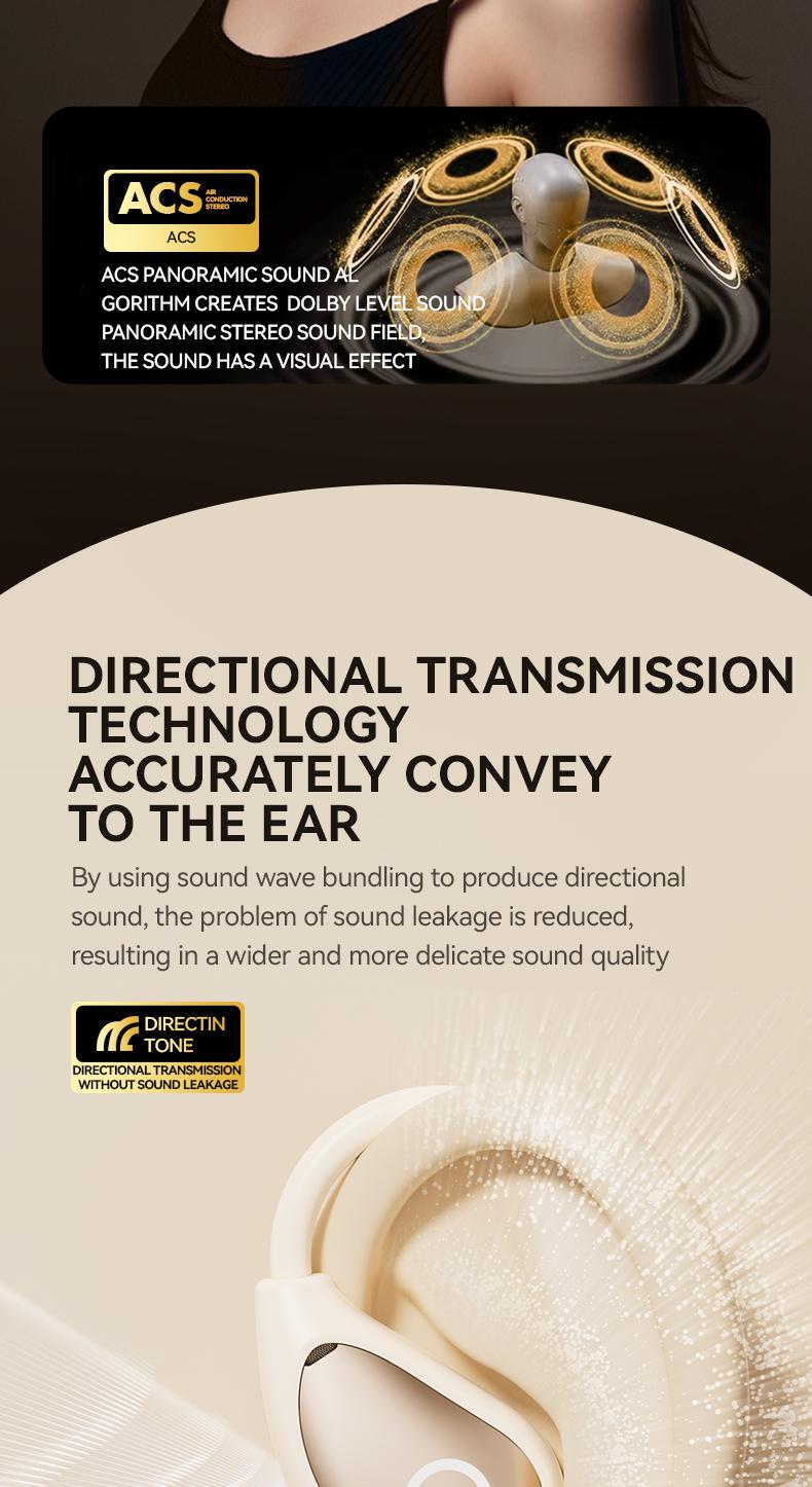 Acer OHR515 Wireless Earbuds,Open-ear Design Wireless Earphone, LongBattery Life Earbuds for Sports, Touch ControlEarbuds,Audio Headset Electronic ear headphone Digital Bluetooth openearearbuds Loudspeaker Black wireless headphones wired earphones