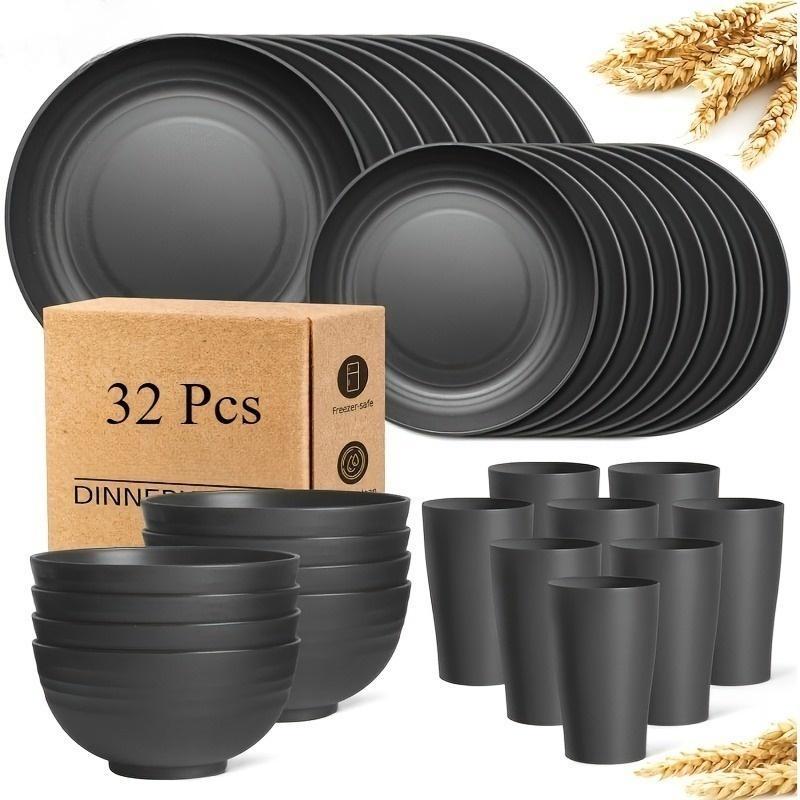 Solid Color Dinnerware Solid Color Dinnerware Set - 16/32pcs Lightweight Tableware - TikTok Shop
