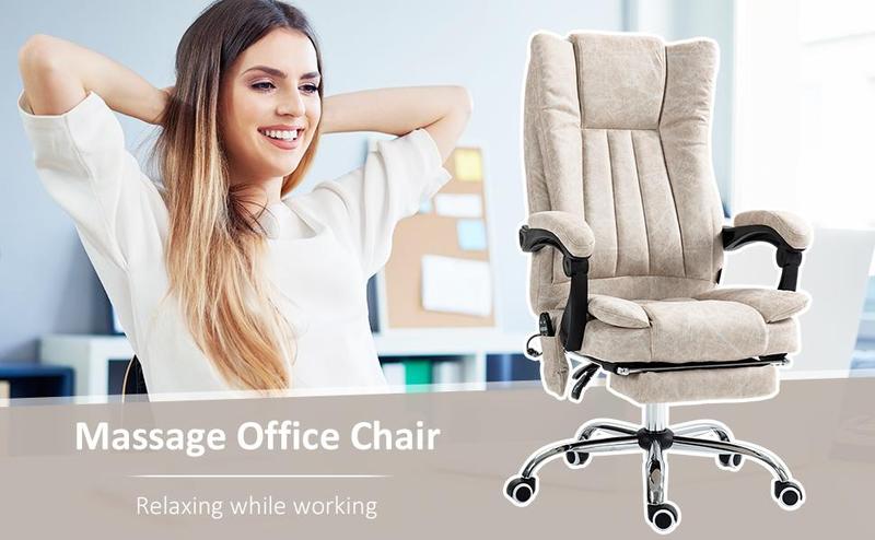 Vinsetto 6-Point Thick Padding Vibration Massage Office Chair, Reclining Backrest and Retractable Footrest, High Back Computer Chair with Heat, Adjustable Height, Swivel Wheels