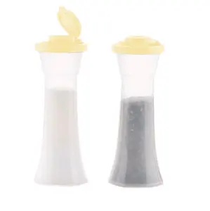 Tupperware Yellow Seal Hourglass Salt and Pepper Shakers SET OF 2 Classic Large Ergonomic Easy-Grip Containers with Hinged Lid Dishwasher Safe Translucent Material