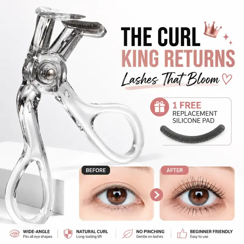 Professional Eyelash Curler – Wide Angle Natural Lift & Precision Root Curl for Perfect Lashes