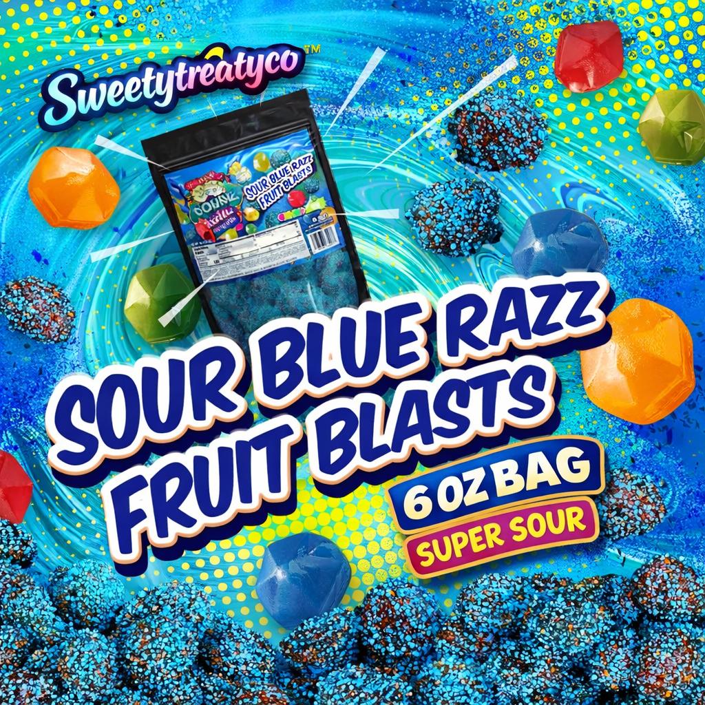 Blue Raspberry 6 OZ Sour Gushers Snack Candy   Bag Sweet Bonbon viral sour Tangy Candies