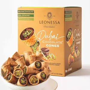 SALE - SALE - Leonessa Dubai Chocolate Cones with Pistachio Kunafa  Made with Premium Belgian Chocolates  Kunafa Chocolate  Chocolates de Dubai - 4.7 oz