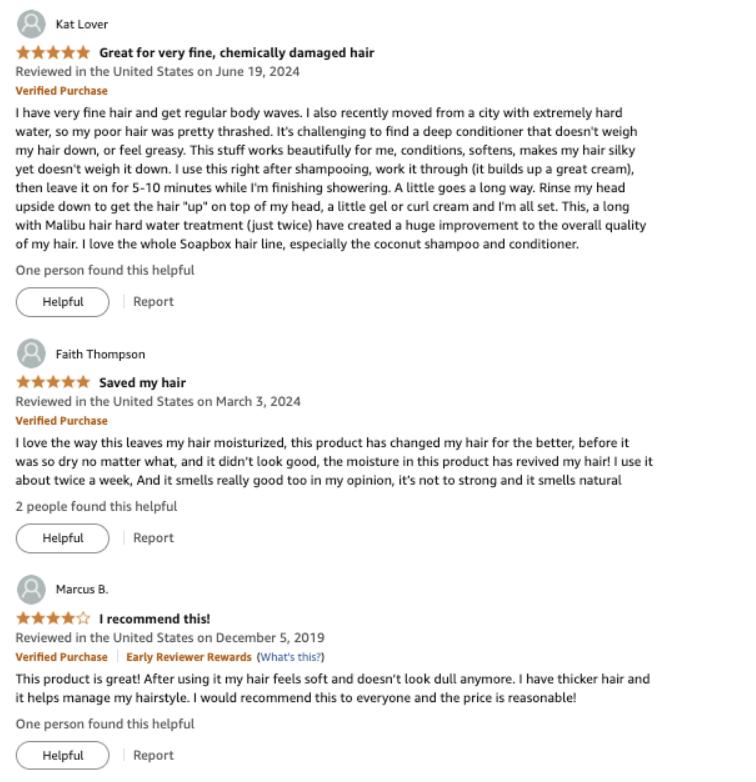 Soapbox Coconut & Shea Hydrating Haircare Essentials- Deep Moisture & Shine, Perfect for Dry & Curly Hair-Shampoo, Conditioner Bundles with Mane tamer