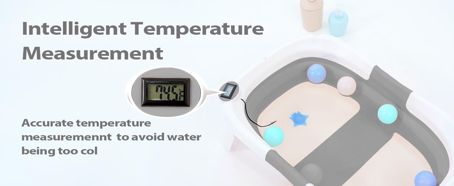 Collapsible Baby Bathtub | Real-Time Temp Monitor, Floating Cushion, Foldable Travel Tub for Newborns & Toddlers Collapsible Baby Bathtub | Real-Time Temp Monitor, Floating Cushion, Foldable Travel Tub for Newborns & Toddlers