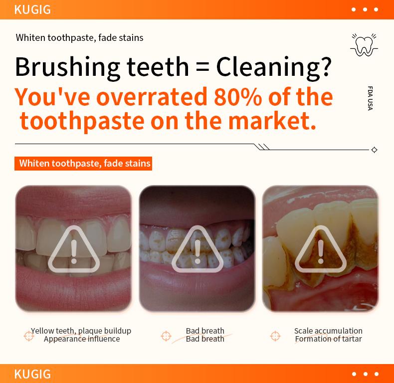 KUGIG Fresh Breath Toothpaste for Bad Breath – Fluoride-Free Whitening Toothpaste for Sensitive Teeth, Mint Flavor Helps Reduce Odor Causing Buildup and Supports Long Lasting Breath Freshness