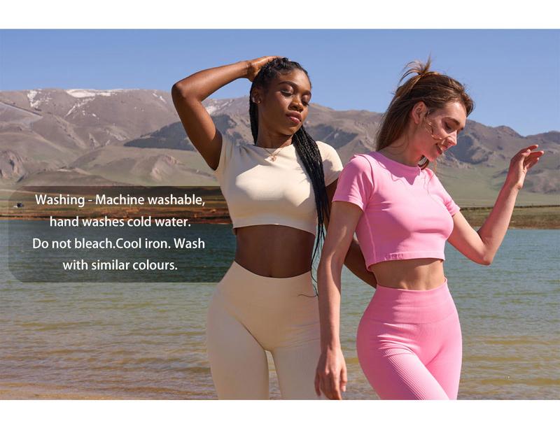 OQQ Women's Yoga Pants Ribbed Seamless Workout High Waist Bell Bottoms Flare Leggings Comfort