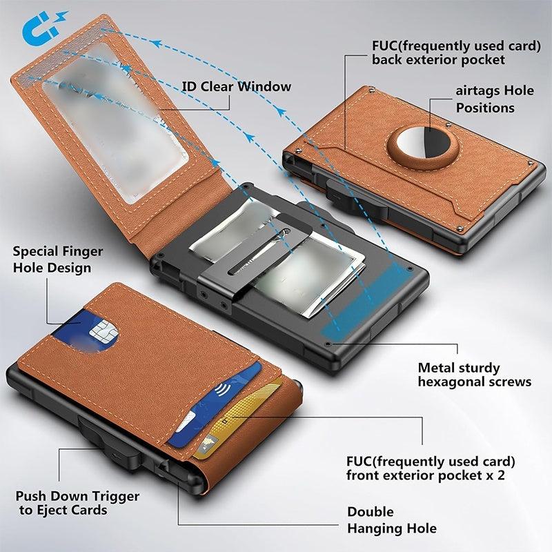Slim Wallet Credit Card Holder with Money Clip - Premium PU Material, RFID Protection, Compact Design, Holds 12 Cards, Ideal Gift for Men & Women Slim Wallet Credit Card Holder with Money Clip - Premium PU Material, RFID Protection, Compact Design, Holds 12 Cards, Ideal Gift for Men & Women